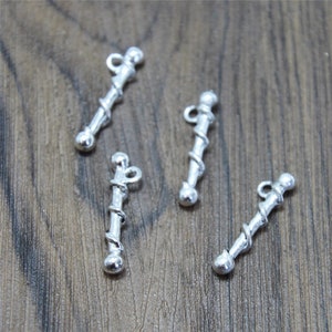 10pc Majorette Baton Charms Silver tone Majorette Baton charm pendant 24x6mm