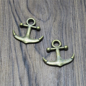 8pcs Anchor charms Antique bronze Anchor Charm Pendants 30x28mm