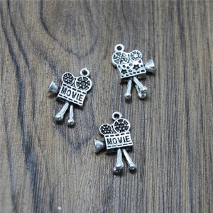 7pcs Movie Camera Charms Antique Tibetan Silver 3D Fabulous Movie Camera Charm pendants 10x15x26mm