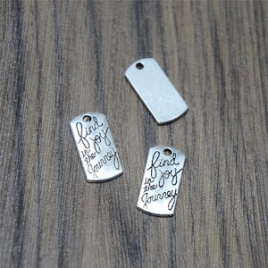 10pcs Find Joy in the Journey Charms  Ox Inspirational Charm pendants  DIY Supplies 20x10mm
