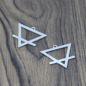 5pcs/lot Earth Alchemical Pendant Stainless steel Feminine Emblem Earth Element Amulet Talisman Sign Charm pendant 25mm