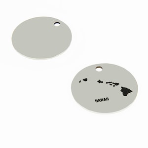 Juego de 10 colgantes de acero inoxidable con forma de disco con dije de mapa de Hawái, para hacer joyas, 20 mm