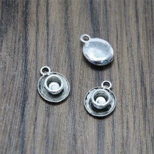 10pcs Tea Cup Charms   silver tone Tea Cup Charms Pendants 19x15mm