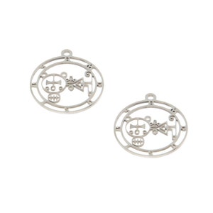 5pcs Amdusias Sigil Charms: Stainless Steel Goetia Seal Pendants (25mm)