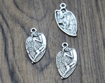 25pcs Fairy angle Charms Antique Silver tone Metal Angel Fairy Charm Pendant 14x28mm