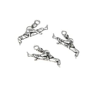 30 teile / los Kampfkunst Charme Antik Silber Ton Yoga Charme Anhänger 21 x 10 mm