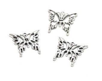 10pieces/lot Butterfly Pendants Howllow Insect Charms for Jewelry Making DIY 25x24mm