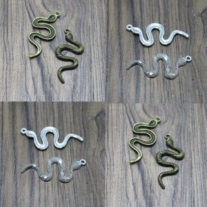 10pcs Snake Charms Antique Tibetan bronze Tone Large Snake charm pendant 54x25mm