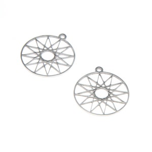 Dije de estrella de dodecagrama: colgante de acero inoxidable (5 piezas/25 mm)