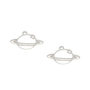 5pcs/lot Planet Saturn charm Circle Universe Sky Galaxy Stainless steel Charm pendant 25x23.5mm