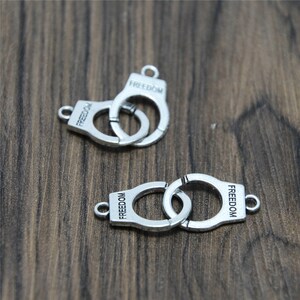 10pcs Handcuffs Charms  silver Tone handcuffs charm pendant 15x40mm