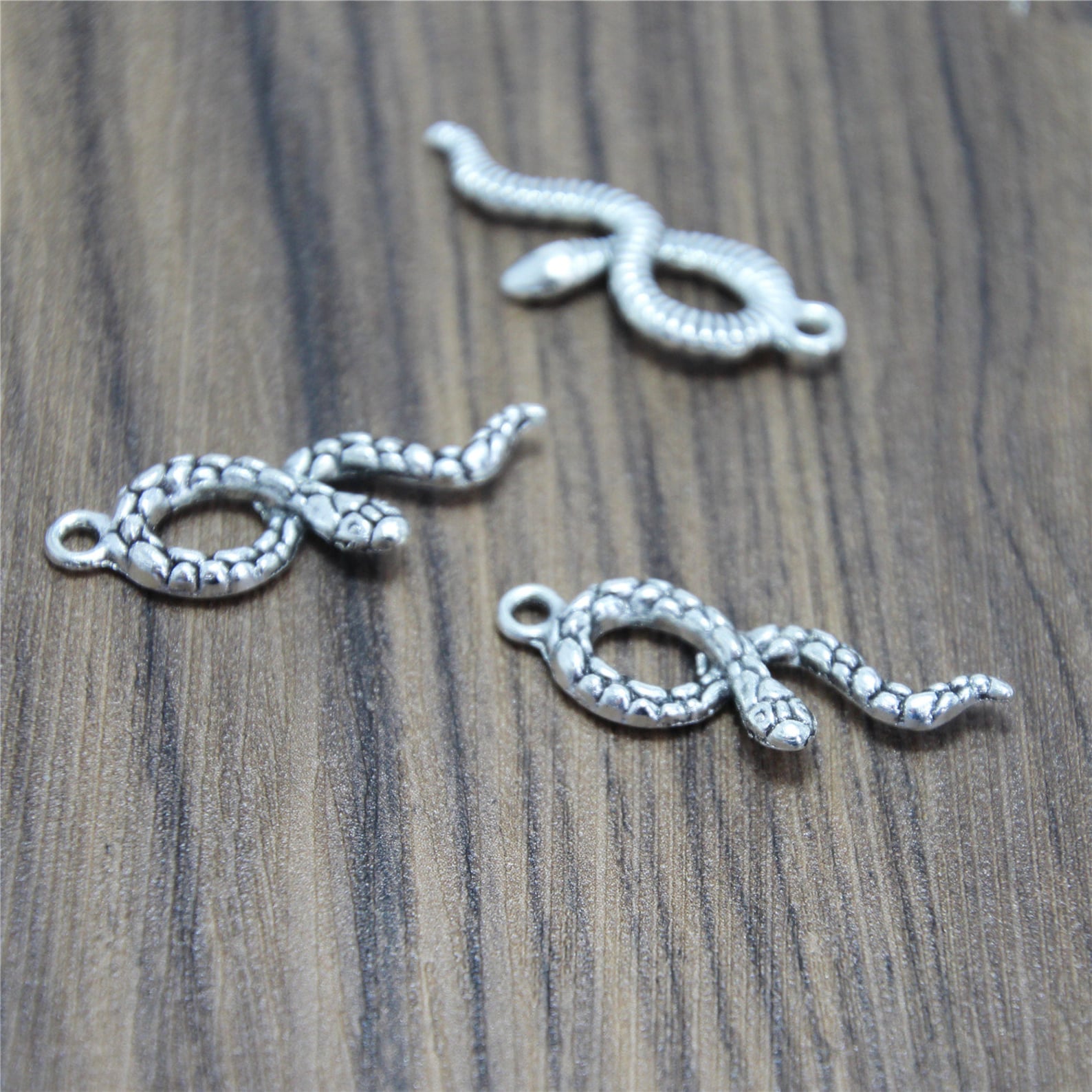 15pcs Snake Charms Silver tone Snake Charm Pendants 11x33mm Etsy