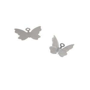 10pcs butterfly Charms silver tone 3D tiny butterfly charm pendant 15x10mm