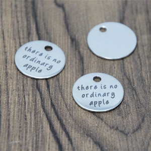 10pcs there is no ordinary apple charm silver tone message charm pendant 20mm