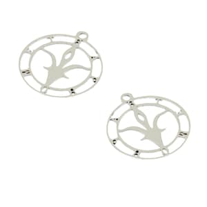 5 Baphomet Charm Pendants: Stainless Steel Sigil for DIY Jewelry (25mm)