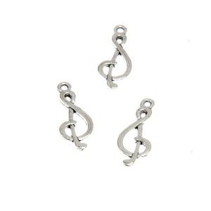Set van 30 muzieknoot bedel antiek zilver legering hanger diy voor het maken van sieraden 27*11 mm