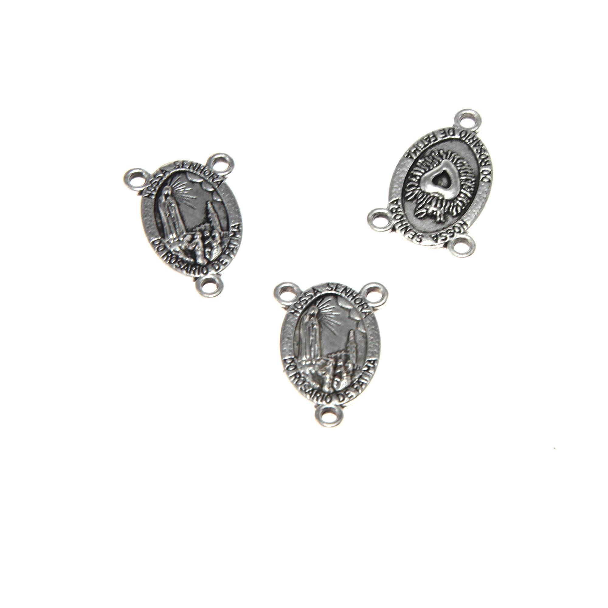 Juego de 15 piezas, colgante con dije de Nuestra Señora de Fátima, 1,49 x 2,05 cm, aleación de plata antigua, joyería DIY para devoción