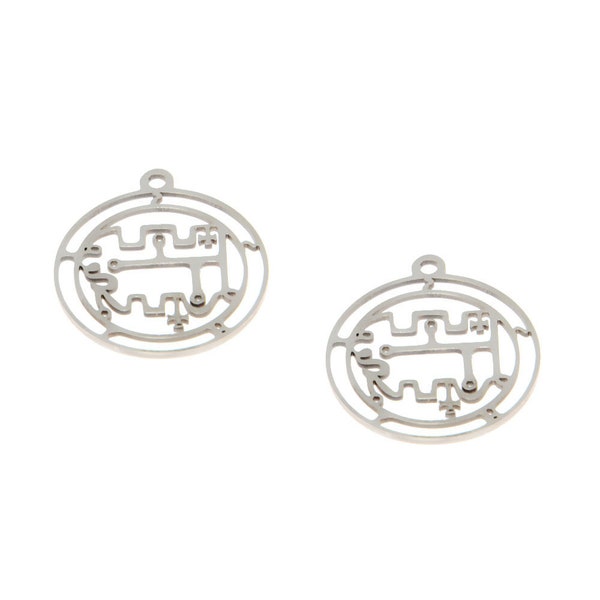 5pcs/lot Stolas Symbol charm Ars Goetia king sigil Lesser Key of Solomon Seal kabbalah Goetia seal ritual pendant 25mm