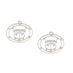 5pcs Gremory Symbol Stainless Steel Charm: Ars Goetia Sigil Pendant (25mm)