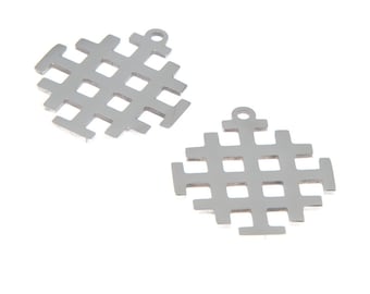 5pcs Stainless Steel Jerusalem Cross Charms: Crusader Pendant (28x25mm)