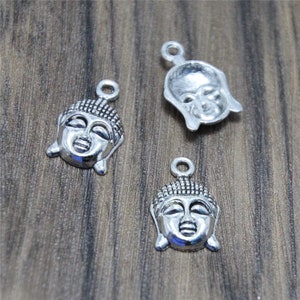 15pcs Buddha Charms  silver Tone Maitreya Buddha Charm Pendants 22x14mm