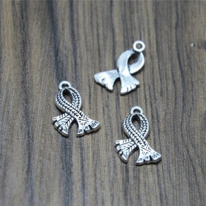 25pcs Bandelet charms Silver tone Scarf Charm pendants Bandelet Ribbon Charms 25x17mm