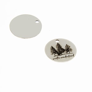 10Pieces/Lot 20 mm Weihnachtsbaum-Charme-Winterwunderland-Scheibennachricht-Edelstahl-Anhänger Diy für die Schmuckherstellung