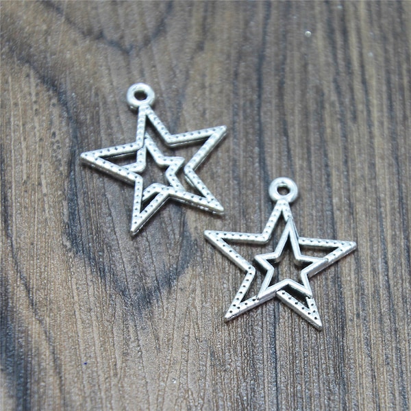 Zircon Double Star Charm Bracelet