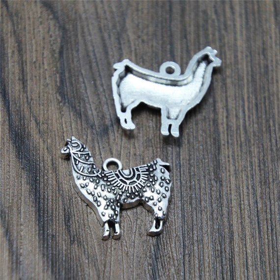 10pcs/lot Alpaca Charms Antiqued Silver Tone Llama Alpaca Animal