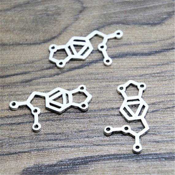 15pcs MDMA Molecule Charms  Silver tone MDMA Molecule charm Pendant 17x31mm