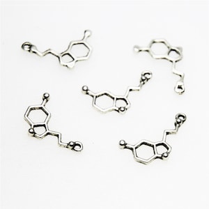 20pieces Serotonin Charm Serotonin Pendant Chemical Jewelry Gift for Biologist Science Geek Gift  20x15mm