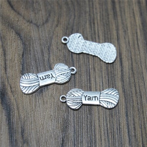 15pcs Yarn charms Antique Tibetan Silver Yarn charm pendant 12x31mm