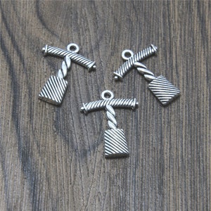 15pcs/lot Cork Screw Bottle Opener Charm Antique Tibetan silver tone Bottle Opener Charm pendant 25x20mm