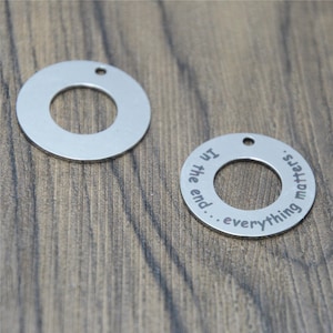 10pcs In the end everything matters charm silver tone message charm pendant 24mm