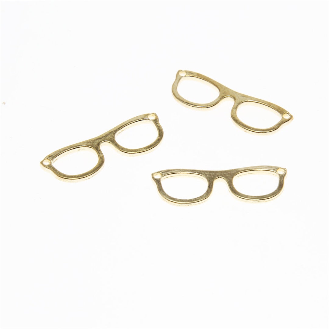 25pcs Eyeglass Charms Antique Tibetan Gold Tone Double Sided Etsy