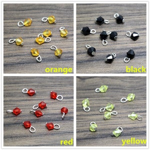 100 Acrylic Crystal Bicone Pendants: Silver Tone, 6x6x11mm