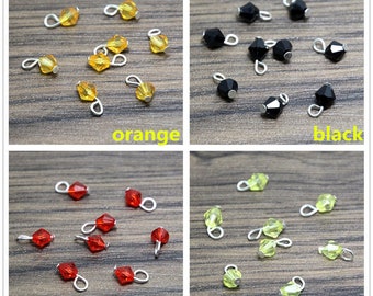 100 piezas de colgante de cristal acrílico bicono blanco negro naranja amarillo verde morado rojo rosa azul 6x6x11 mm
