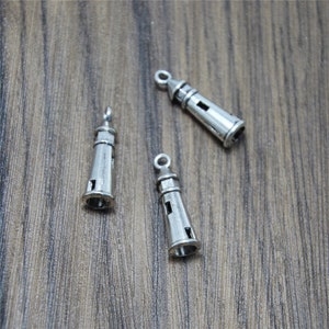 20 stuks vuurtorenbedels zilverkleurige vuurtorenbedels hangers DIY benodigdheden 25 x 8 mm