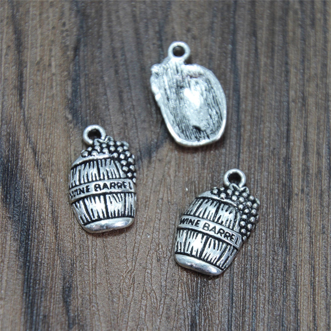 25pcs Wine Barrel Charms Wine Barrel Pendants Antiqued Silver Etsy