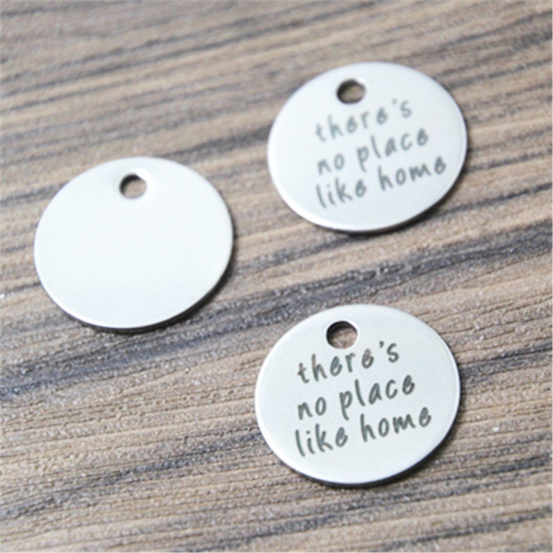 10pcs there/'s no place like home Charms stainless steel message charm pendant 20mm