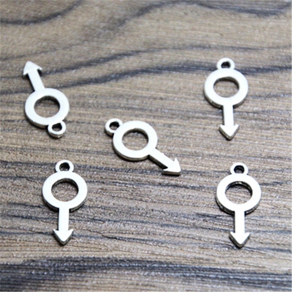 40pcs Male Symbol Charms  Silver Tone Gender charm pendant 8*18mm