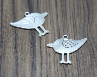 10ST mooie vogel bedels zilveren Toon vogel Hangers bedels 33x27mm