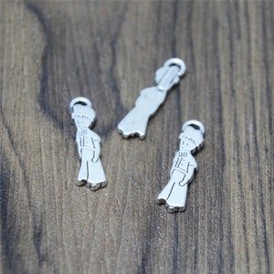 30 Little Prince Charms: Silver Tone Pendants (22x6mm)