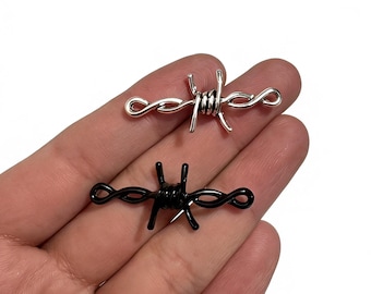 Gothic Barbed Wire Pendant, Dark Charm (15pcs)