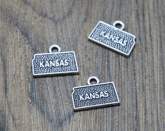 10 stuks antieke Tibetaans zilveren Kansas-bedels (12 x 16 mm)
