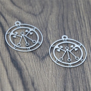 5pcs Stainless Steel Sigil of Marbas Charms: Satan Lucifer Seal Pendants