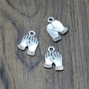 35pcs Gloves Charms silver tone Gloves charm connectors 18x13mm