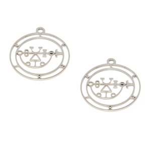 5 Leraje Symbol Charms: Stainless Steel Goetia Sigil Pendants (25mm)