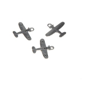 Antique Silver Airplane Charms: Zinc Alloy DIY Jewelry (20 Pieces)