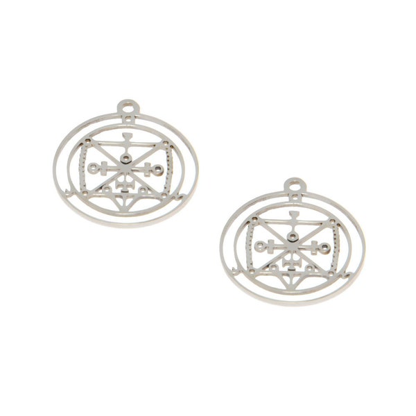 5pcs/lot Ose Symbol charm Ars Goetia king sigil Lesser Key of Solomon Seal kabbalah Goetia seal ritual pendant 25mm